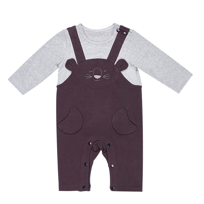 婴姿坊新生儿衣服韩版婴儿服0-3个月长袖哈衣宝宝连体衣春装