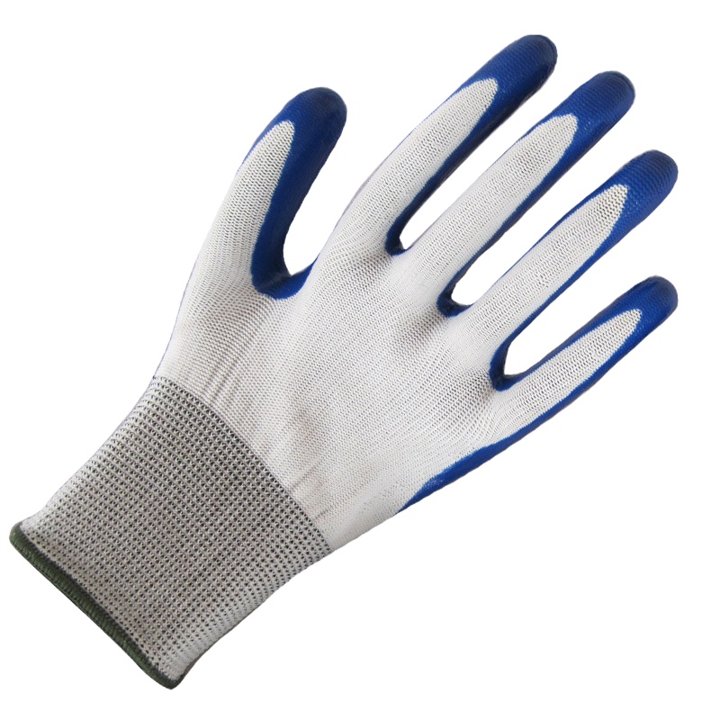 挂胶丁腈劳保手套42克挂胶 蓝色橘色 2副装