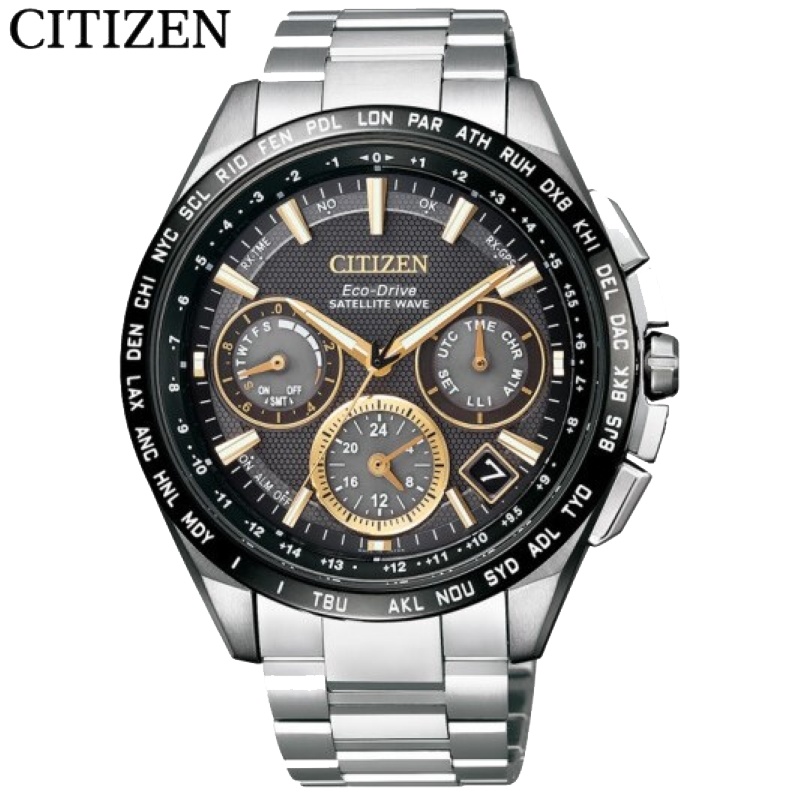 国行 西铁城(CITIZEN)光动能三眼万年历卫星对时运动休闲男表CC9015-54F