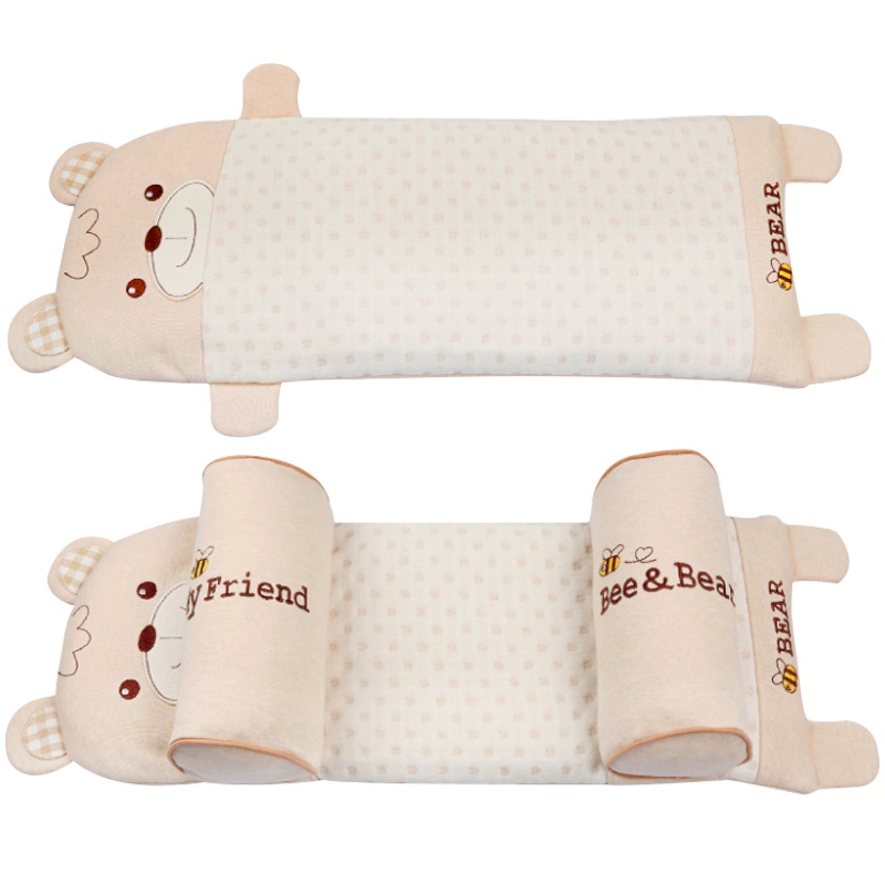 双漫彩棉婴儿枕头0-3个月防偏头定型枕荞麦壳蒙稷决明子宝宝荞麦皮枕婴儿3-6月-0-1-3岁