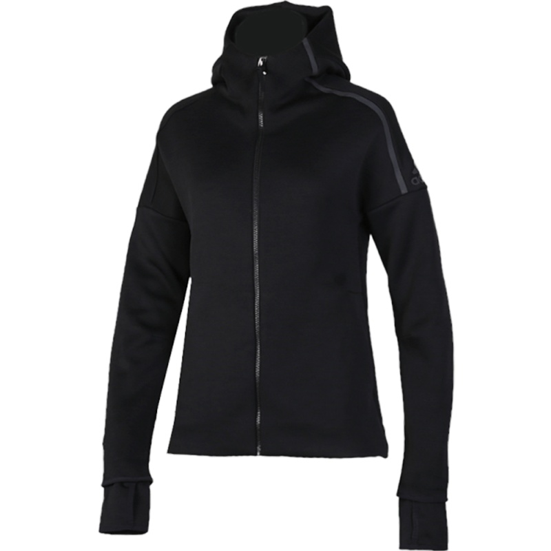 阿迪达斯外套女装秋冬季运动服上衣连帽休闲夹克EJ8748