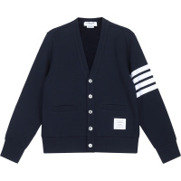 THOM BROWNE 汤姆·布朗 男士棉质V领开衫针织衫 MJT167A 00535