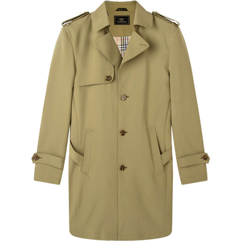 柒牌SEVEN男装风衣2019秋冬中长款大衣男士休闲外套纯色单层上衣