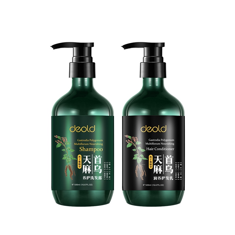 deold递欧D735+D736天麻首乌洗发水洗护去屑去油洗发露控油蓬松护发两件套