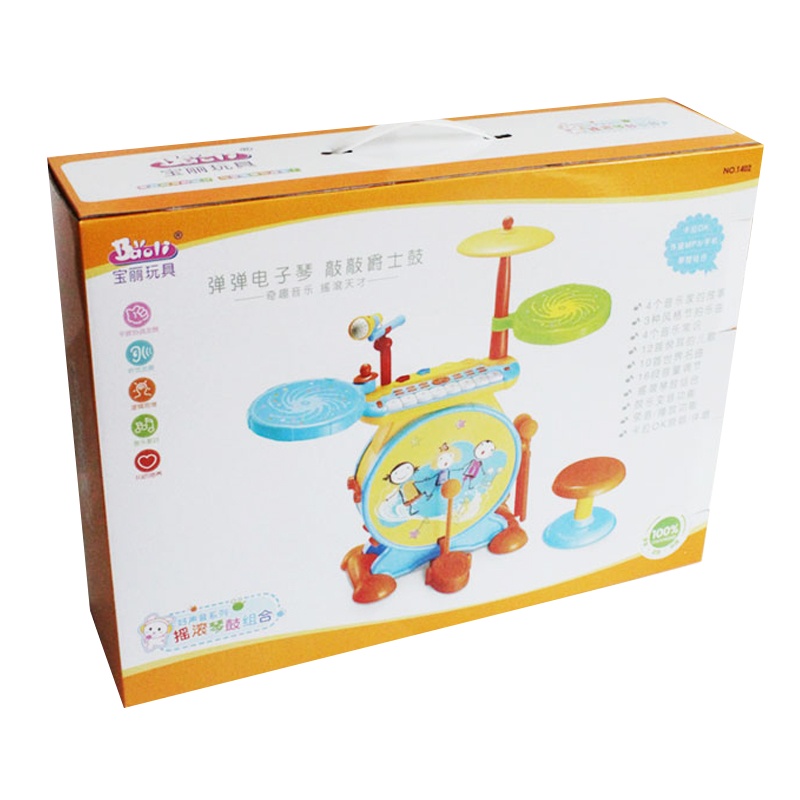 宝丽架子鼓玩具1-3-6岁初学者敲打乐器宝宝弹琴爵士鼓儿童架子鼓