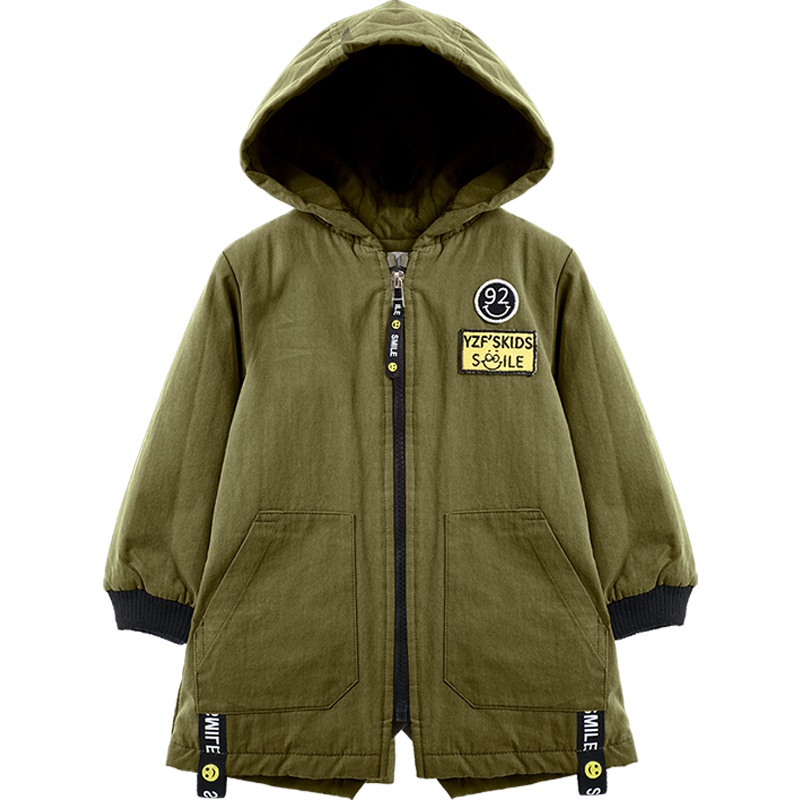 婴姿坊男童春秋外套 男宝宝连帽双层夹棉韩版夹克休闲风衣