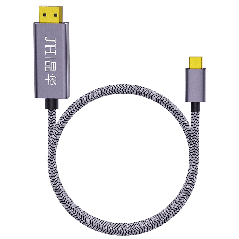 晶华 Type-C转DP转换线 4K高清60hz连接线器 苹果Mac华为手机笔记本扩展坞电脑接电视显示器线黑色1米