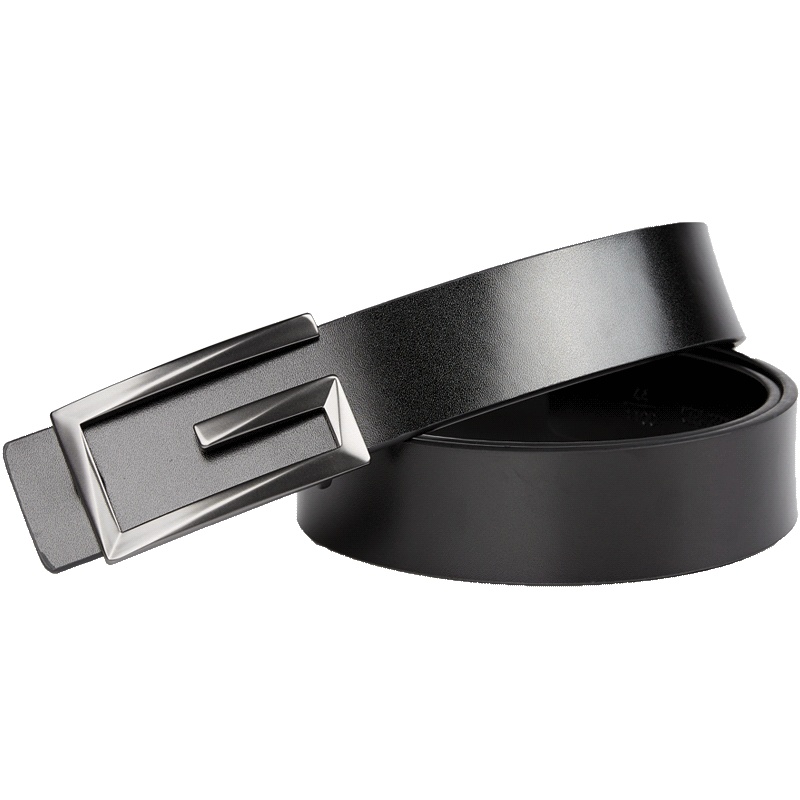 黑鲸质感平滑扣皮带简约舒适腰带男CZPAJ38028A