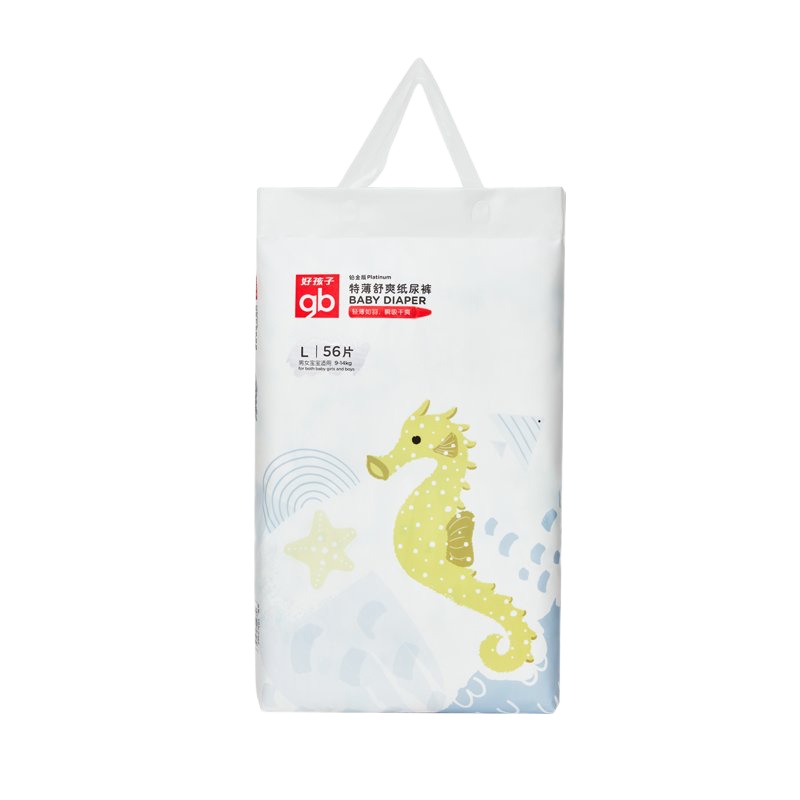 好孩子海洋世界特薄舒爽纸尿裤铂金版L号56片装