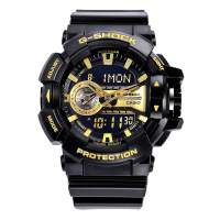 卡西欧(CASIO)手表 G-SHOCK系列多功能运动防水防震双显男士电子表 GA-400GB-1A9防水深度200m