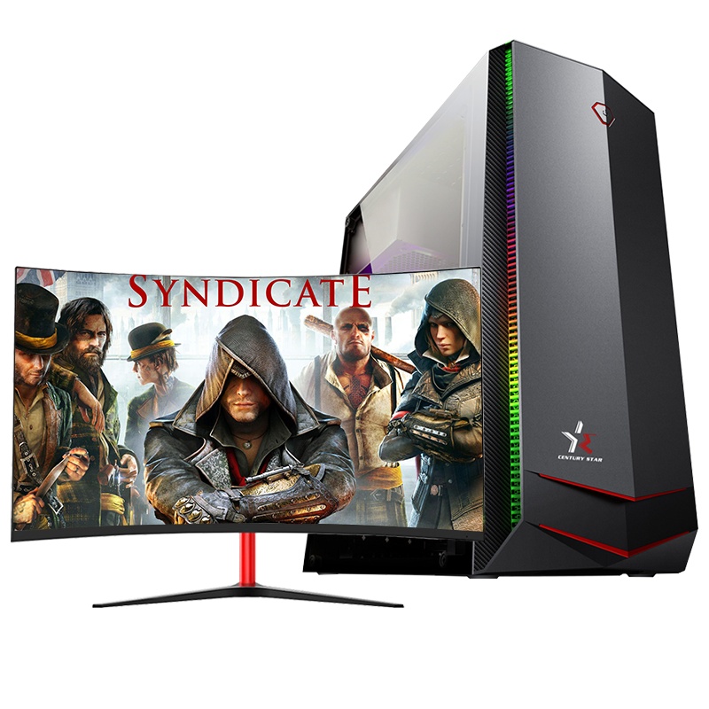 世纪之星 酷睿i7 2600四核/AMD游戏独显/8G内存/256G固态+500G机械硬盘 家用办公商用 游戏电脑 台式机 台式电脑 DIY组装机 组装电脑 电脑主机+27英寸全套