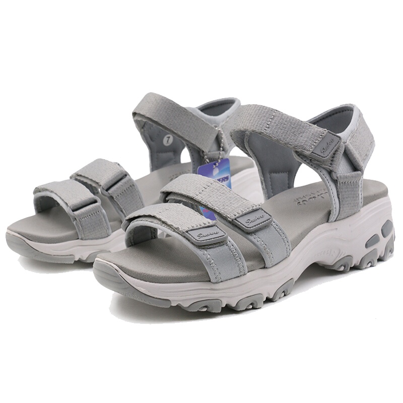 斯凯奇（SKECHERS）女鞋Dlites厚底增高凉鞋魔术贴休闲鞋运动凉鞋31514