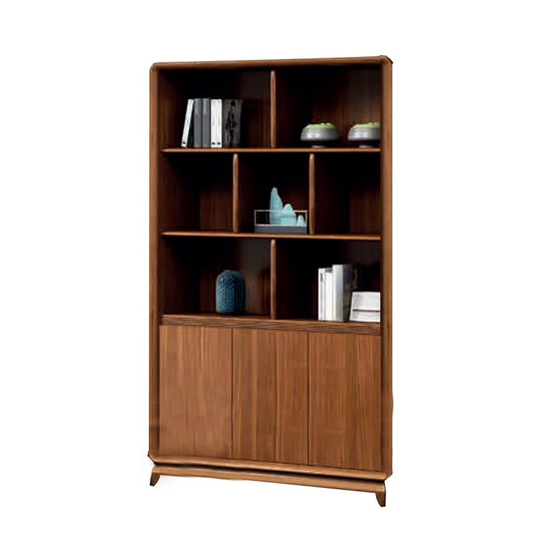 钜晟 办公柜多层置物柜胡桃实木储物柜新中式文件柜JS-GLAW-1301