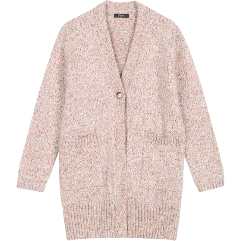 毛针织衫女开衫外套2019冬季新款慵懒风韩版中长款女士v领上衣女