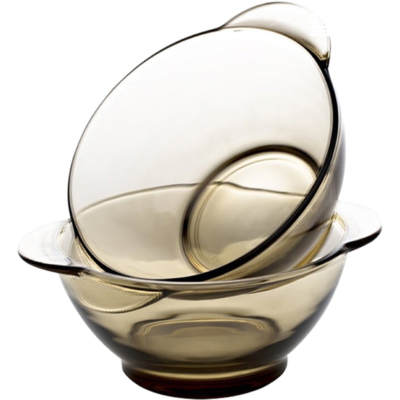 艾格莱雅Aglaia无铅钢化玻璃法式餐具套装 康馥系列咖啡色 碗盘沙拉面汤儿童情侣家庭礼品二件套