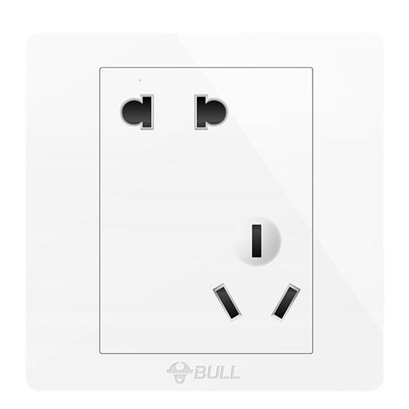 公牛(BULL)开关插座斜5孔二三插插座套装 G07Z223A 10只组合套装 86型电源插座墙壁开关插座面板