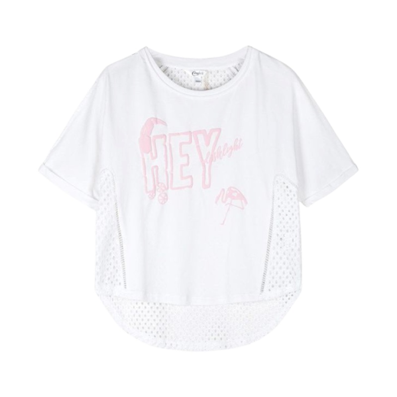 拉夏贝尔candie's夏季女装新印花宽松显瘦时尚短袖T恤女30072639