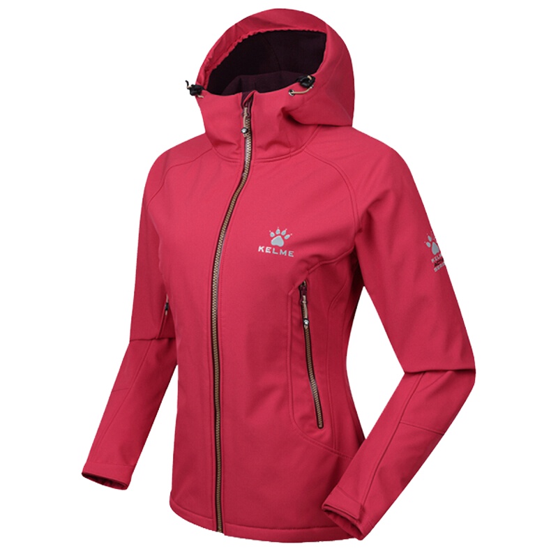 KELME卡尔美秋冬户外抓绒衣女防风保暖连帽卫衣