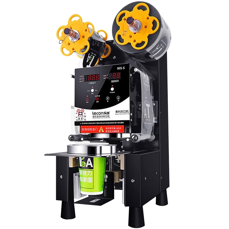 乐创(lecon)封杯机 905-S 全自动封杯机 商用奶茶豆浆饮料封杯机 440W黑色