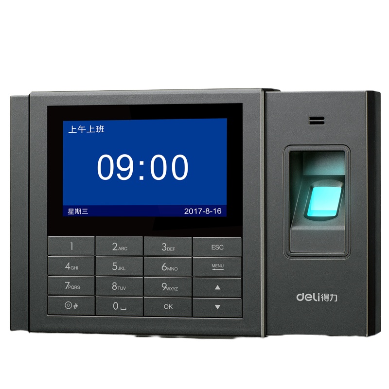 得力(deli)3758 智能互联网考勤机 指纹 异地 WiFi连接入网 分店考勤统一管理