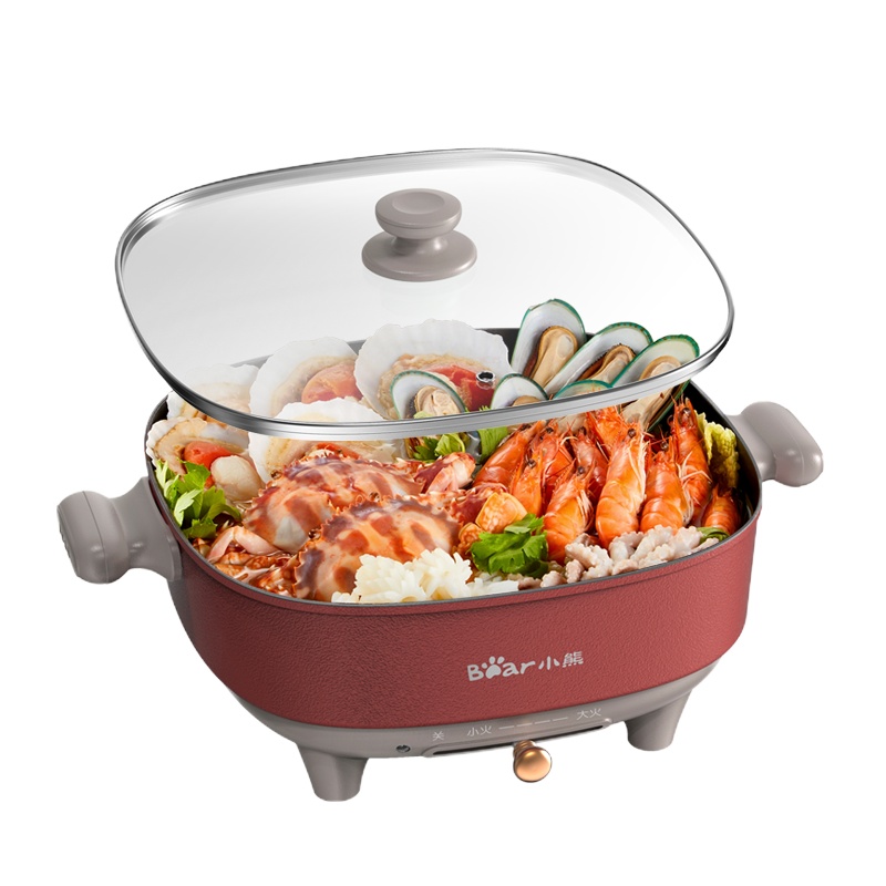 小熊(bear) DHG-C50S8 电火锅 家用多功能一体式电煮锅电热锅电炒菜炒锅不粘电锅 单台装