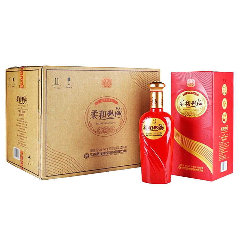 双沟 柔和双沟红精品系列 52度450ml*6瓶 整箱装 浓香型白酒