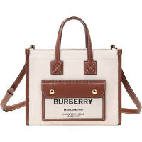 博柏利/巴宝莉 BURBERRY 女款织物配皮Freya手提单肩斜挎包托特包80441431