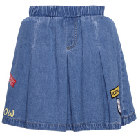 a02新款2020时尚徽章少女减龄修身百褶牛仔短裙女夏潮DVV2D0071SK