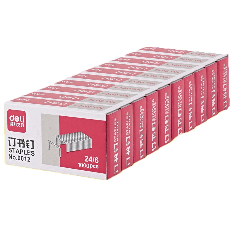 得力(deli) 0012优质厚层订书钉订书针 办公用品 12# 24/6 25页