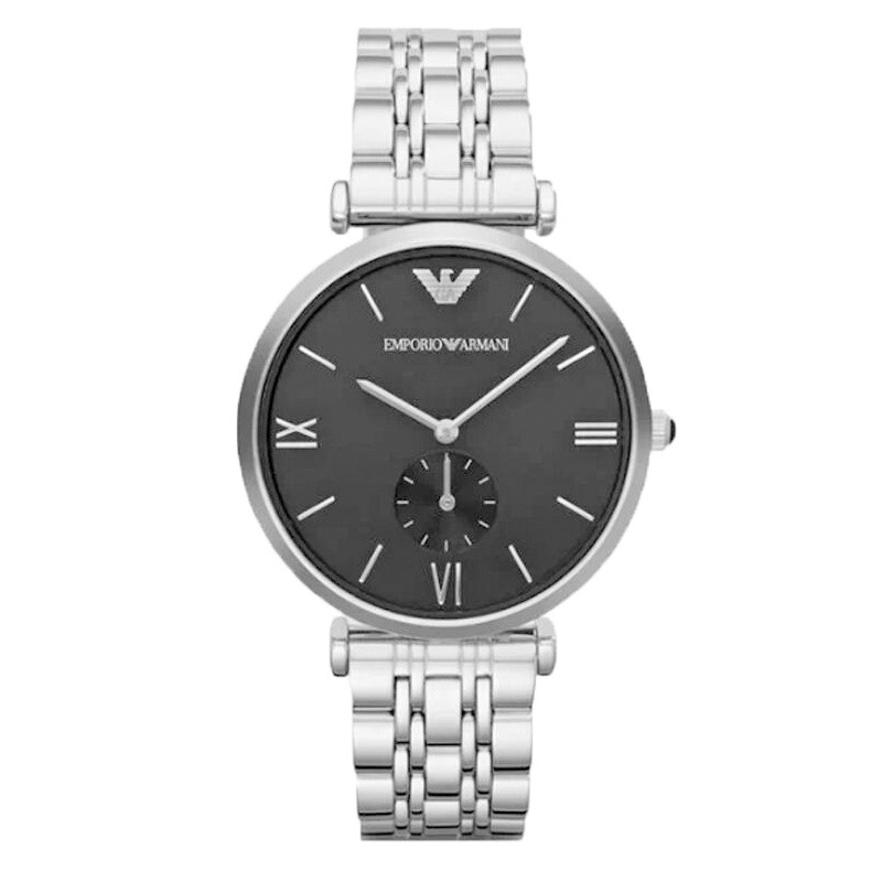 阿玛尼（EMPORIO ARMANI）手表欧美品牌 潮流简约时尚男士石英表 AR1676 银色