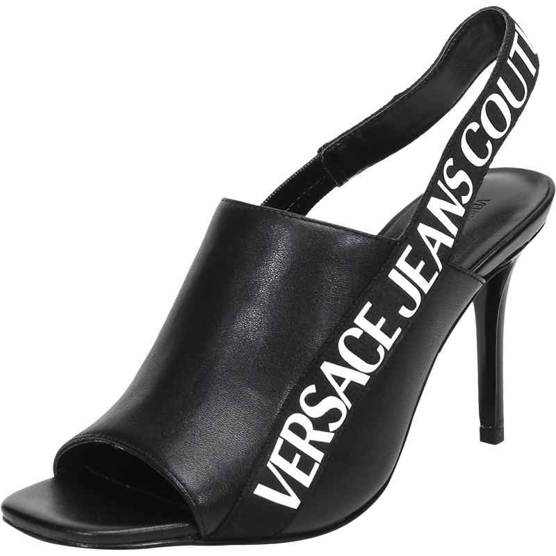 VERSACE JEANS COUTURE 范思哲 女士 皮革/织物露趾高跟鞋 E0VVBS37 85065