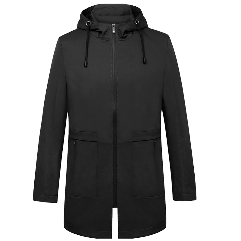 HODO红豆男装春秋季男士风衣轻时尚连帽柔软舒适休闲中长款休闲服外套男