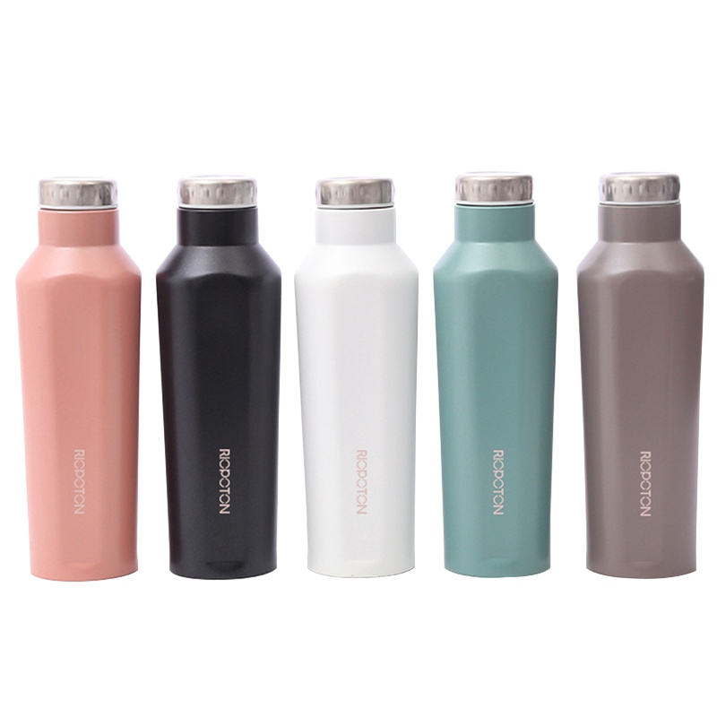 英国Riopoton锐普顿 六棱型保温杯RY500W 500ml黑色 男女士学生情侣便携水杯简约创意磨砂大容量杯子