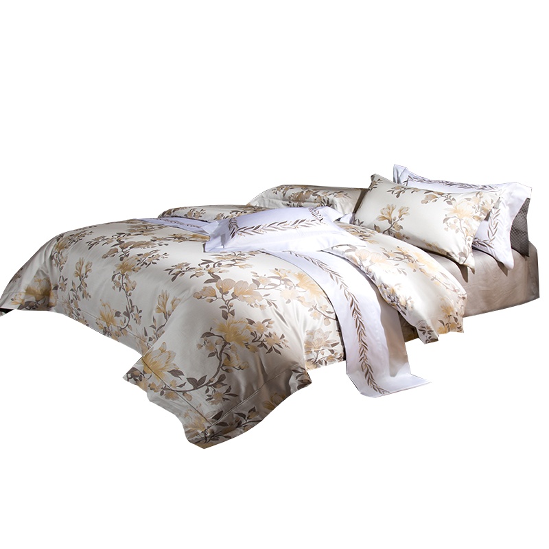 凯诗风尚(CHARSON)四件套 苏宁自营 100支全棉贡缎绣花四件套纯棉高支高密欧美轻奢风床上用品套件双人床单