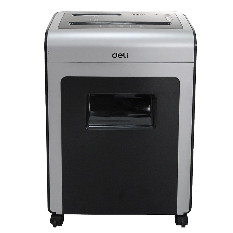 得力(deli)9915碎纸机 单次可碎10张 21L大容量 3级保密 黑色 空净二合一 多功能商务办公粉碎机