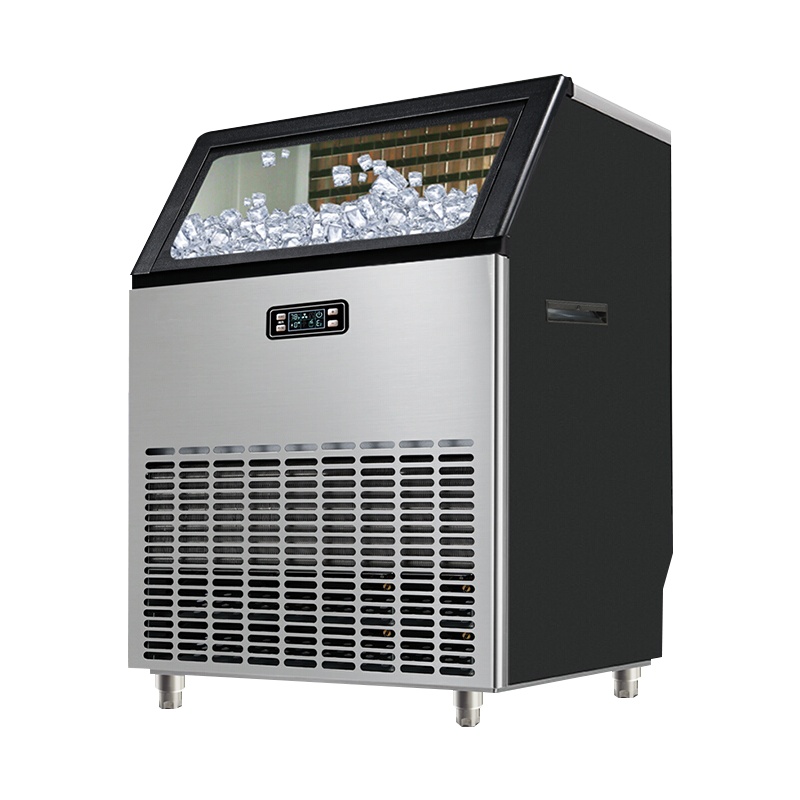 埃利斯(AILISI)90冰格不锈钢外壳制冰机 手动自动加水 方冰HZB-120F/ABL