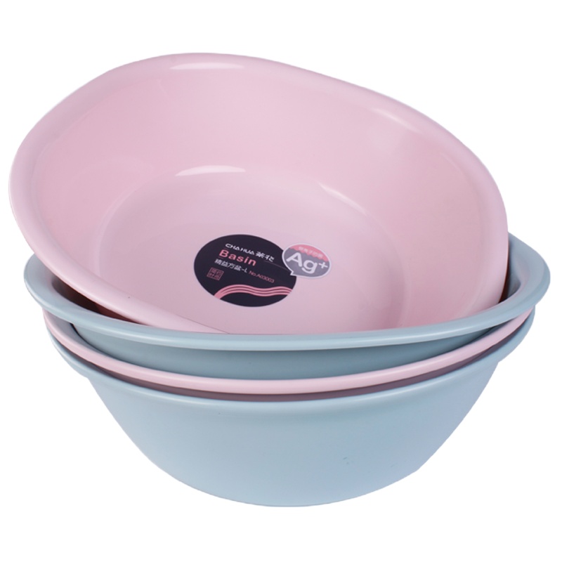 茶花(CHAHUA)洗脸盆塑料儿童加厚加深宝宝洗脚盆洗菜盆子洗衣盆学生宿舍精益圆盆A03002[银离子加厚圆盆小号]