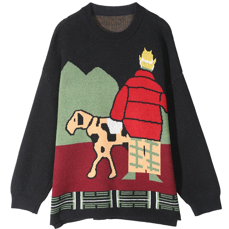 妖精的口袋圣诞女士毛衣2019秋冬季新款宽松外穿慵懒针织衫潮