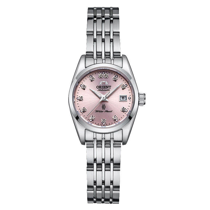 东方双狮(ORIENT)手表女全自动机械女表钢带镂空防水时尚女表送老婆送女友生日礼物 优雅粉SNR1U002Z0