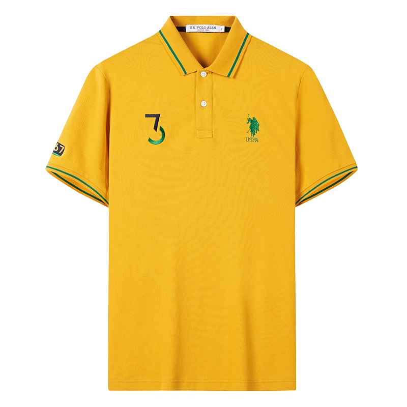USPOLO ASSN（100%棉）夏季新款男士polo衫经典刺绣翻领运动休闲百搭短袖潮宽松