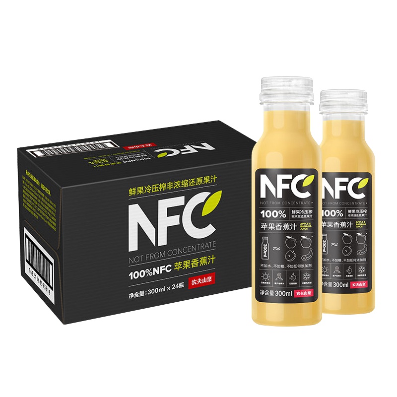 农夫山泉 NFC果汁饮料 NFC苹果香蕉汁300ml*24瓶整箱装