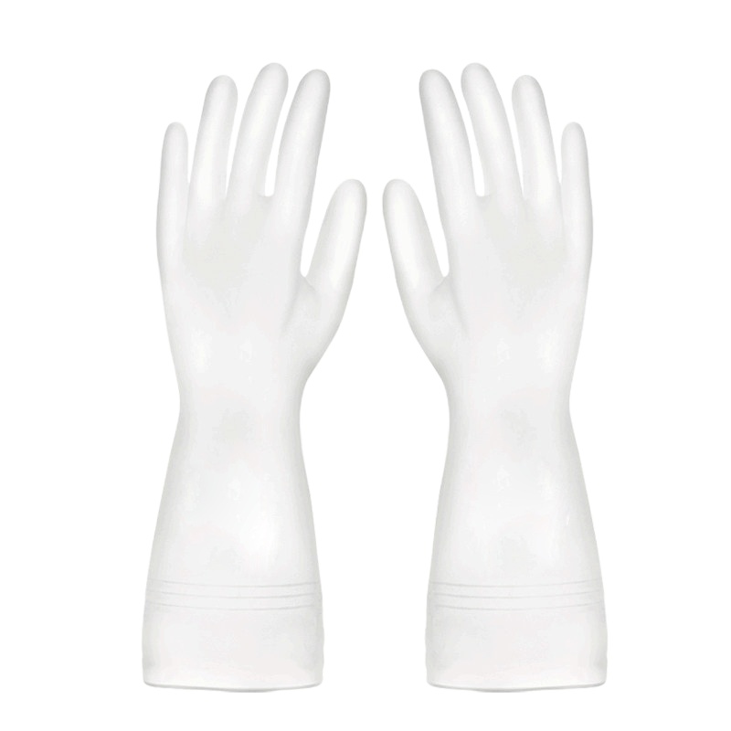 澳洲Mr Clean洗碗手套橡胶手套食品级材质家务清洁手套厨房加厚加长耐用防水洗衣服手套薄 M码 3双装