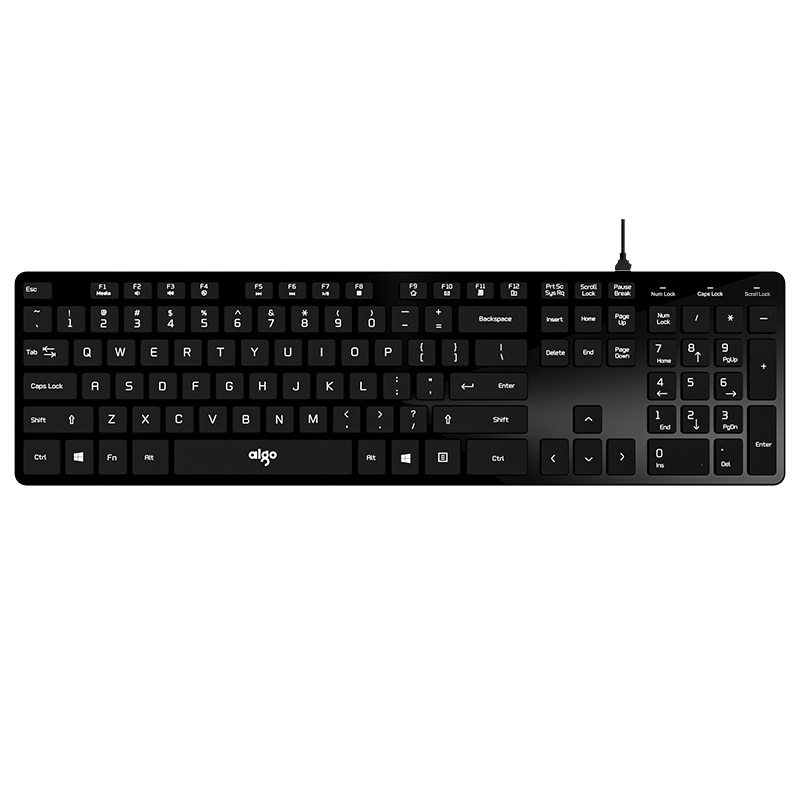 爱国者(AIGO) 炫彩剪刀脚巧克力通用USB有线键盘 安静时尚 实用寿命长 V500 黑色