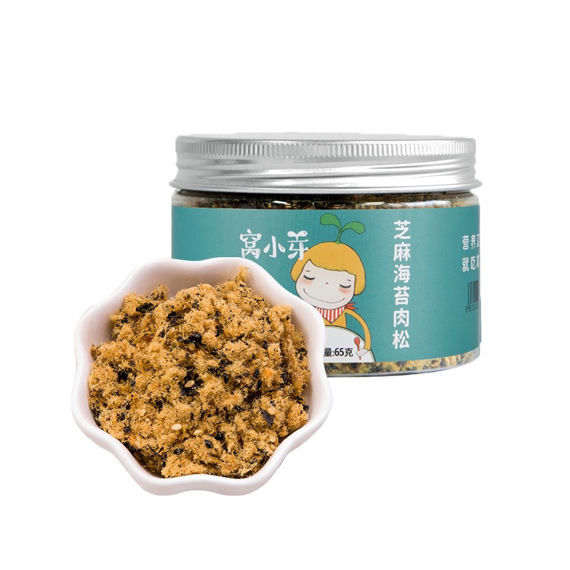窝小芽原味猪肉松即食芝麻海苔碎肉松拌饭料肉酥*1