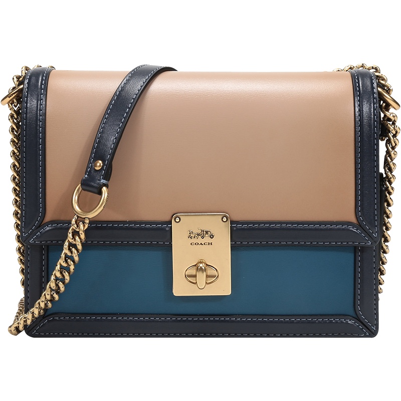 COACH 蔻驰 女士 专柜款HUTTON系列皮革哈顿小方包手提单肩斜挎包 611