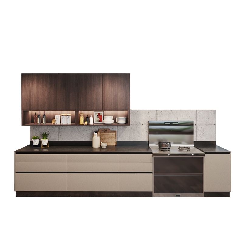 法迪欧整体橱柜现代简约Lecco/莱可系列橱柜福人门板3米地柜+3米台面+1米吊柜套餐