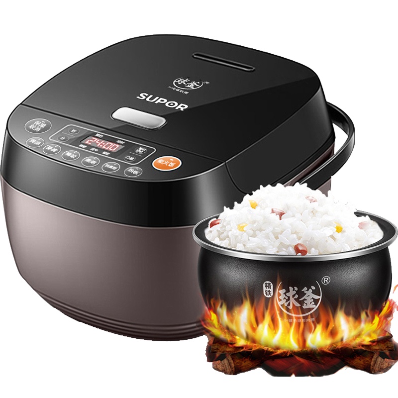 苏泊尔(SUPOR)电饭煲4L家用3-6人多功能IH电磁加热智能预约定时电饭锅精铁球釜内胆柴火饭SF40HC735