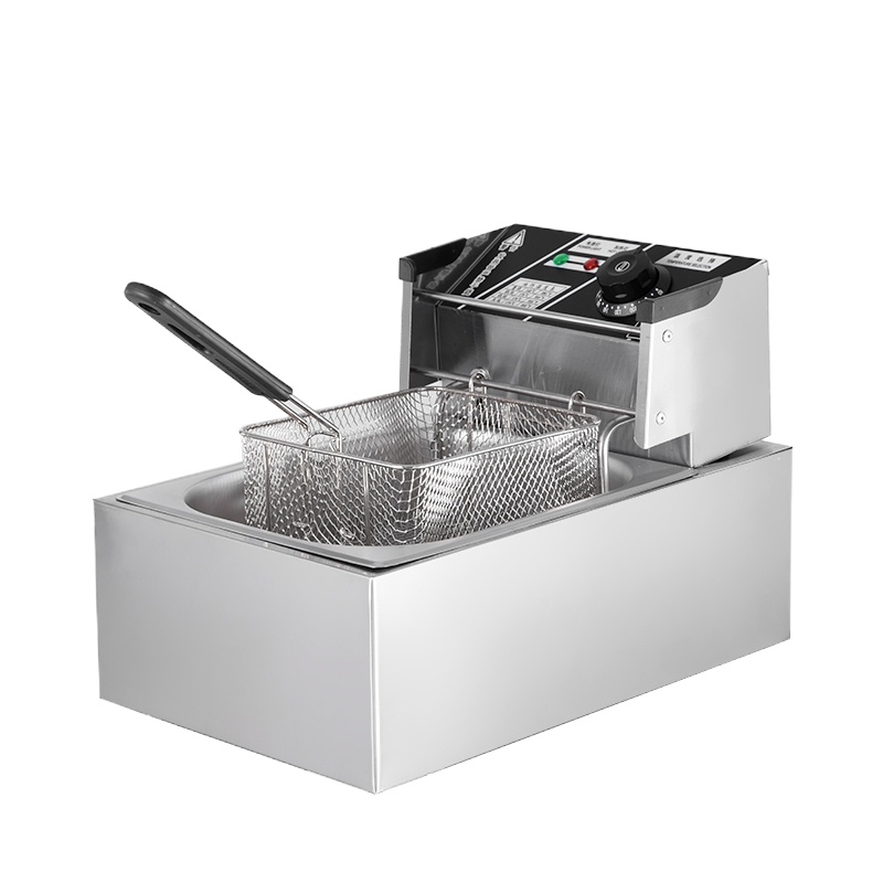 81/82电炸炉 商用油炸锅电油条机炸串古达炸薯条薯塔油炸机双缸 电热单缸定时炸炉8L