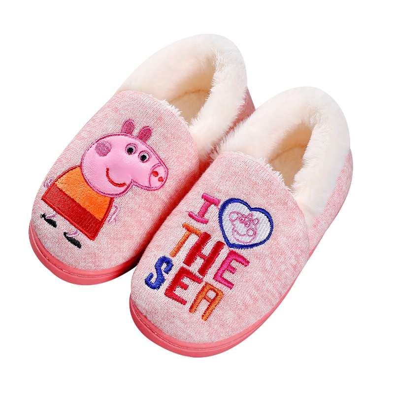 小猪佩奇 Peppa Pig 男女儿童棉拖鞋包跟1162