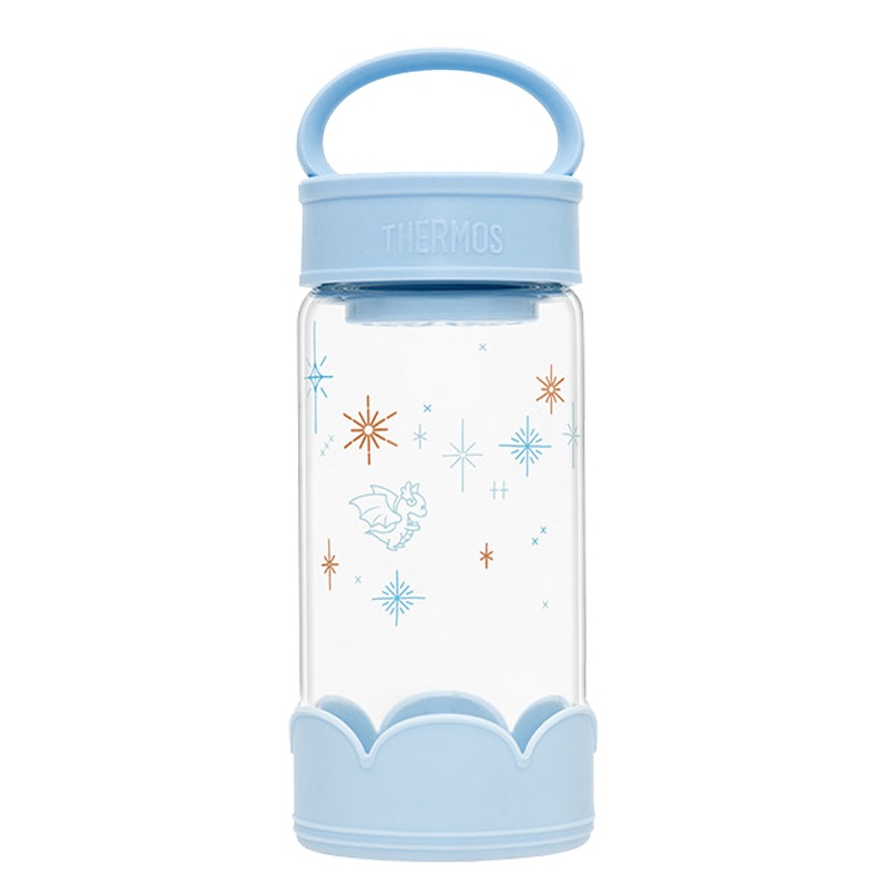 膳魔師(THERMOS)玻璃杯星空杯TCGG-450水杯几何玻璃随手杯450ml容量便携提手花型杯套花型茶挡圆润杯口